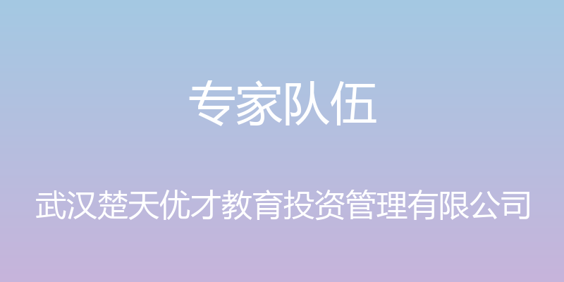 专家队伍 - 武汉楚天优才教育投资管理有限公司